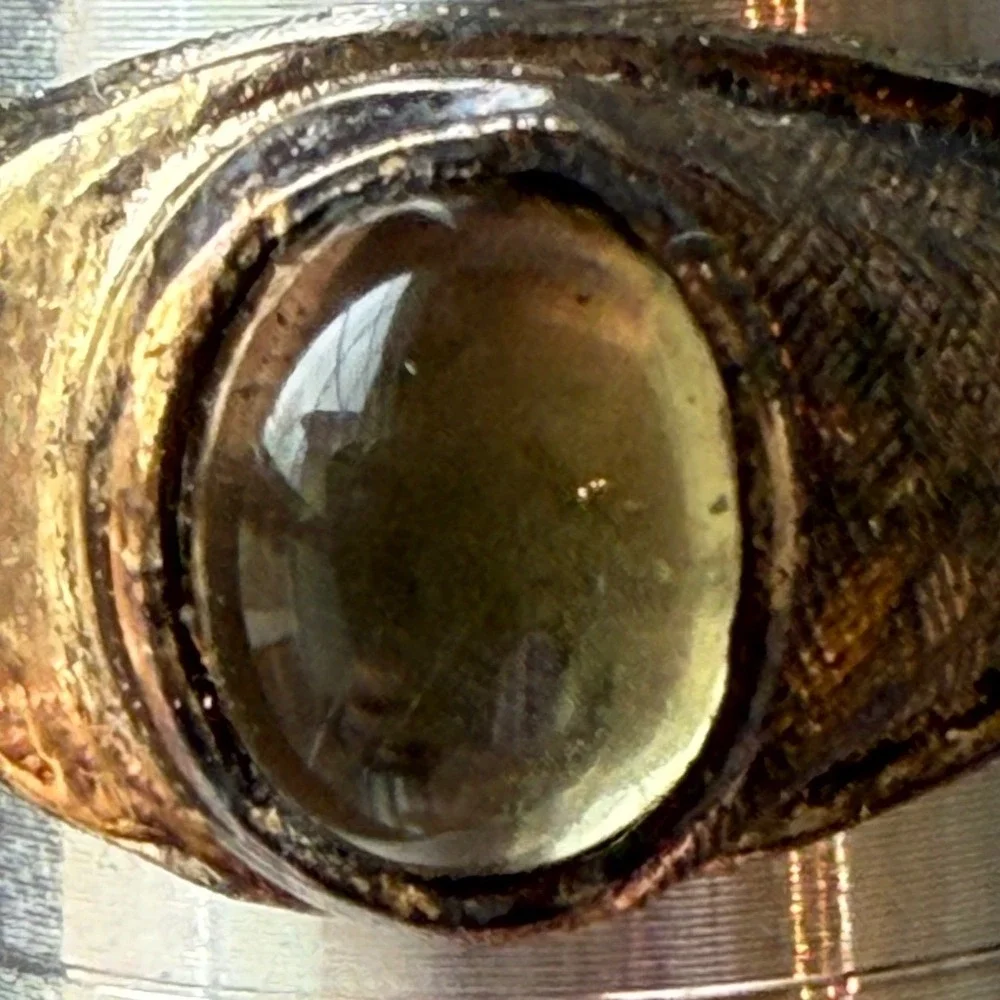 Van Dell Karatclad 18K HGE — higher quality VTG gold electroplate 8 cat's eye‎